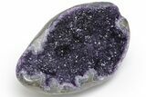 Dark Purple Amethyst Geode With Polished Face #221138-1